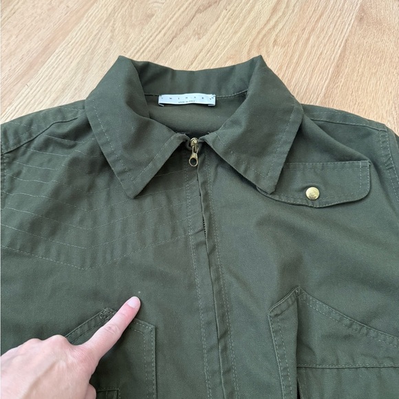 TWINSET 100% Cotton Olive Military Green Zip Jacket Eagle Embroidered Size M - Picture 12 of 12